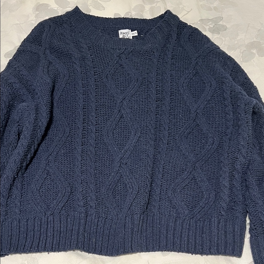 Navy Cable Knit Sweater